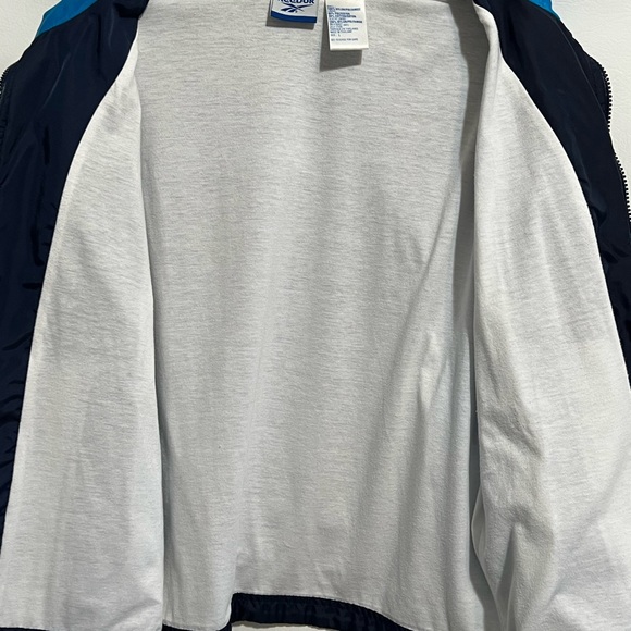 Reebok Vintage Windbreaker Navy white trim Sz L EC looks like never worn - Picture 14 of 15